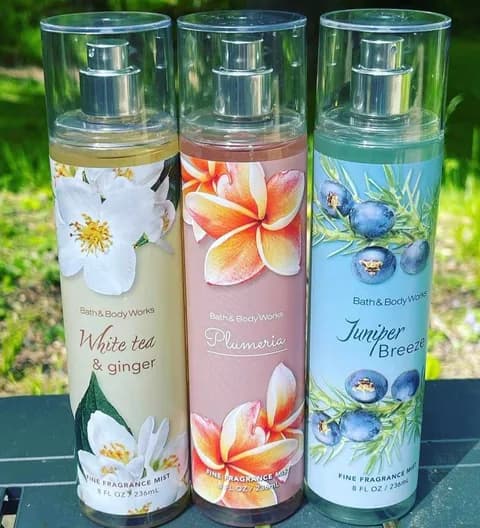 Bath & Body Works Fine Fragrance Mist Set – White Tea & Ginger, Plumeria, Juniper Breeze