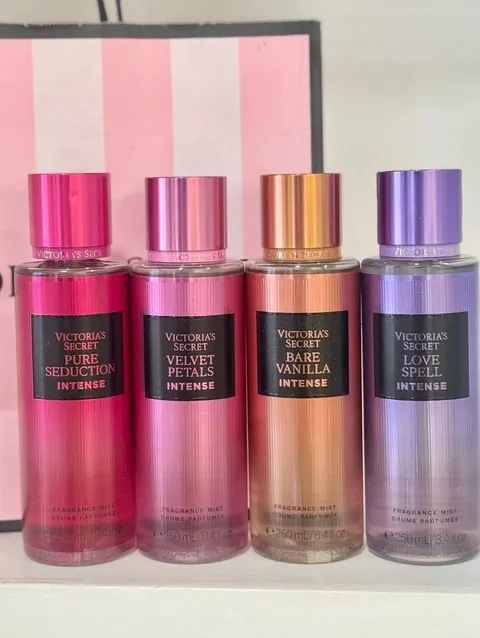 Victoria’s Secret Intense Fragrance Mist Set – Pure Seduction, Velvet Petals, Bare Vanilla & Love Spell